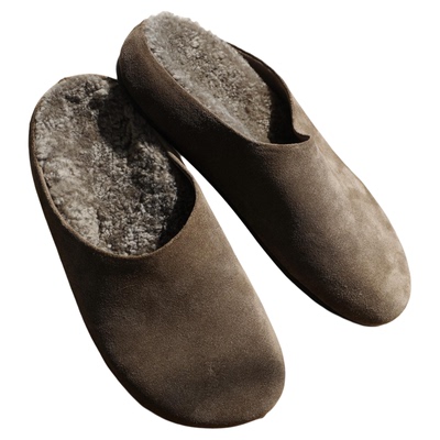 彭姐复古row家羊毛勃肯拖鞋女