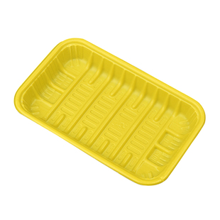 永信1912托盘黄色一次性打包盒绿色生鲜托盘超市长方形加厚打包盒