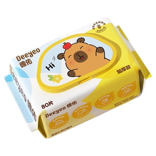 德佑手口柔婴幼儿湿巾纸加厚款80片5包宝宝新升级湿纸巾无敏配方