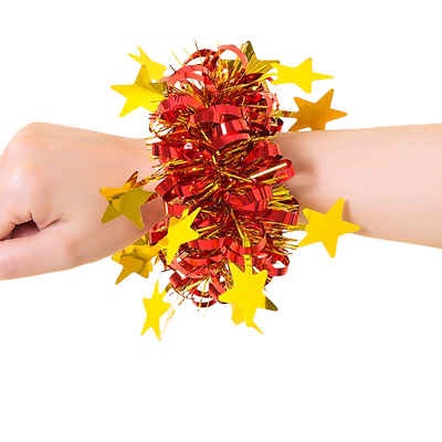 六一幼儿园跳舞手腕花儿童表演星星亮片皮筋手花运动会道具手环花