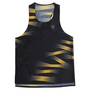 Sanken潮流新款印花无痕贴合运动跑步轻量化透气速干男士拼色背心