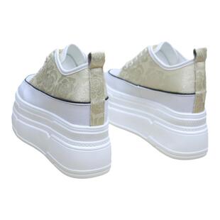 刺绣14公分内增高德训鞋秀气10CM小个子女鞋12超高厚底休闲阿甘鞋