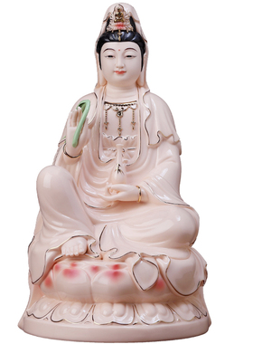 陶瓷观世音菩萨佛像摆件家用供奉