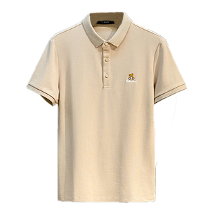 短袖polo衫男薄丝光翻领t恤刺绣宽松休闲加情侣青年带领体恤潮流
