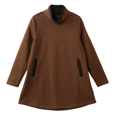 宝诗黎高领加绒中长款卫衣