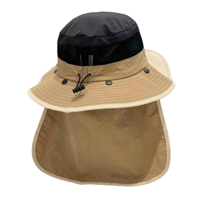 夏季网眼速干防晒披肩护脖登山帽