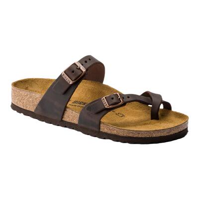 BIRKENSTOCK勃肯涂油皮夹趾拖鞋