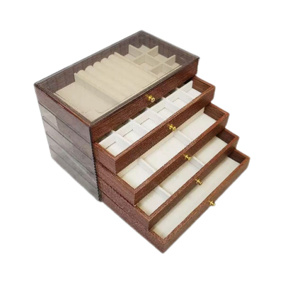 高档胡桃木首饰盒五层大容量收纳