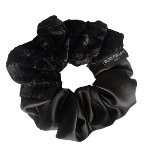 ym饰品印花丝绒断面拼接发绳头绳优雅气质大肠发圈盘发皮筋头花女