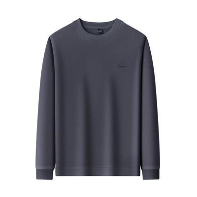 加厚一体绒圆领男保暖长袖T恤