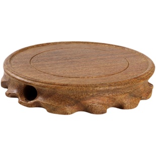 家用实木底座托架工艺品供奉佛像香炉花瓶圆形底座莲花台装饰摆件