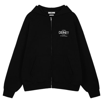 韩国代购字母印花连帽开衫卫衣女