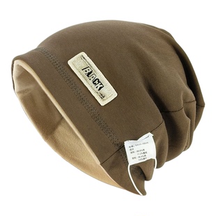 快乐校园男童双层棉薄款堆堆帽春秋针织护耳帽大头围百搭包头帽潮