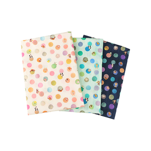 日本进口yukiemon松浦60支纯棉布料水彩星球柔软可爱印染服装面料