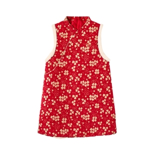 【新年款】POLOWALK女童无袖连衣裙2026新品国风刺绣无袖连衣裙
