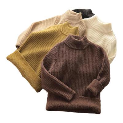 男童女童高领毛衣柔软一体绒简约