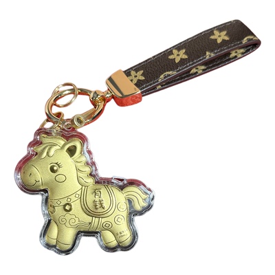 足金999黄金马钥匙扣挂件送礼物