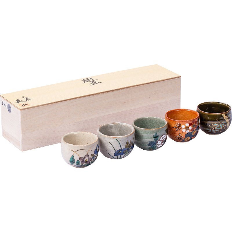 日本进口九谷烧手工复古茶杯礼盒