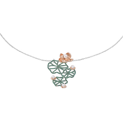 莫奈睡莲法式复古项链女