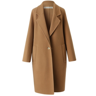 IIIVIVINIKO“100支绵羊毛”美拉德毛呢大衣外套女M349022053E