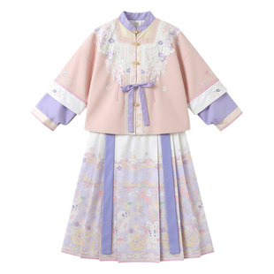 女童中秋节汉服明制汉服装春秋款2025新款儿童古风超仙唐装马面裙