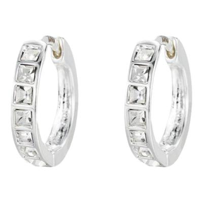 S925纯银针超闪莫桑石耳扣耳圈