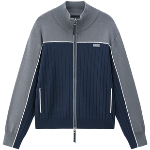 【商场同款】太平鸟26春季新款女士撞色双拉链针织开衫A3EDG1219