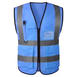 加肥加大反光背心加大码马甲蓝色防护工作服外套夜间高端荧光印字