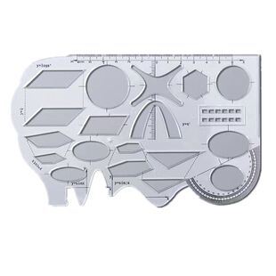 软尺多功能尺子几何图形函数作图尺大象高中生用画图尺绘图神测量立体