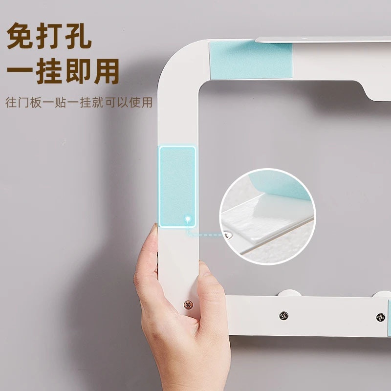 门后挂钩挂衣架卧室门上痕挂架收纳衣服无背置免物衣帽钩门式打孔