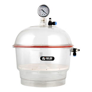 藤原真空干燥器实验室透明抽真空干燥釜双阀门带压力表塑料干燥皿