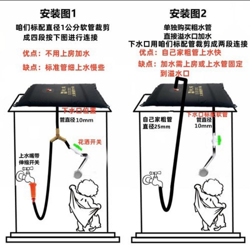 太阳能热水袋家用洗澡晒水袋袋农村水夏季晒加厚大包户外简易沐浴