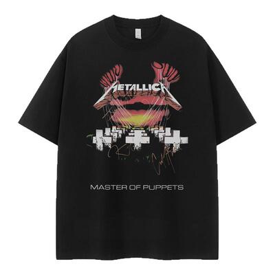 Metallica金属乐队复古短袖T恤衫