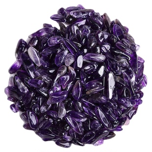 天然白黄粉紫绿黑蓝红发晶多种水晶碎石手链吊坠消磁石鱼缸造景石