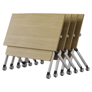 E0级会议条形长条桌简约现代移动拼接多功能桌椅组合可折叠培训桌