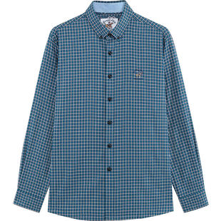 【鸭绒内胆】比华利保罗秋季新款男士衬衣格纹加厚保暖长袖衬衫