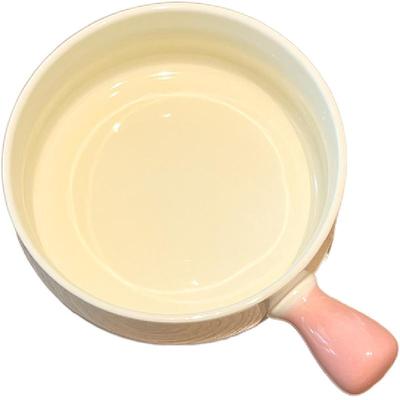 奶油风高颜值陶瓷手柄碗家用餐具焗饭碗烤碗微波炉水果沙拉酸奶碗