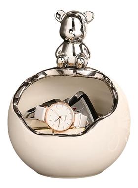 玄关放钥匙收纳摆件奶油风高端客厅入户鞋柜进门口锁匙玄幻装饰品