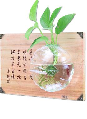 木板墙面装饰水培绿植花器简约