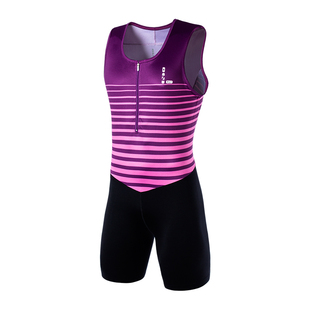 零阻力专业田径中体考短跑连体紧身衣背心短袖男运动比赛接力队服