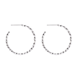 老客户回馈款 好看百搭 麻花时髦耳圈 通体925纯银简约耳钉女耳环