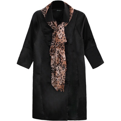 高端黑色大码风衣女a字薄外套