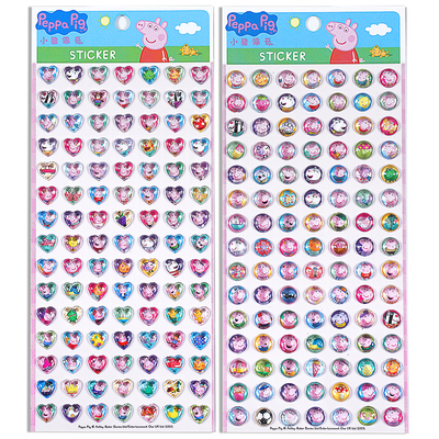 小猪佩奇贴纸宝石贴钻石贴纸儿童水晶贴贴画佩琪乔治立体3D卡通奖励咕卡幼儿园小朋友装饰水杯玩具全套防水