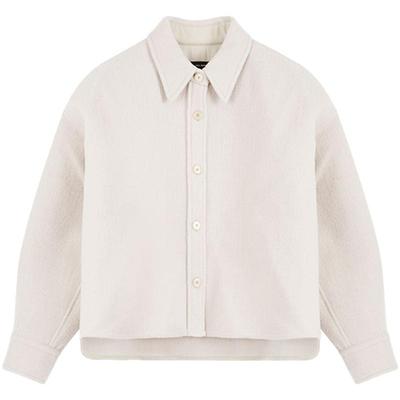 版型简约纯色干净羊毛外套