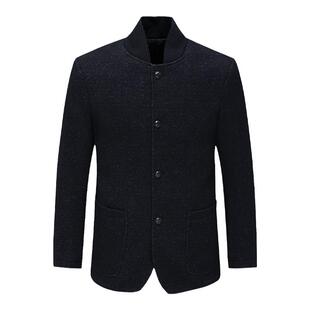 YW284杰K善R换季断码清仓秋冬中年男士71.2%羊毛呢薄款棉衣外套