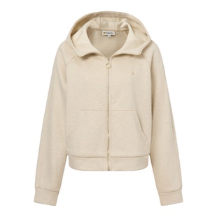 【冬季新品】GOLDEN BEAR/金熊新款女士含绵羊毛连帽卫衣开衫外套