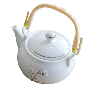 景德镇陶瓷茶壶大号提梁壶家用现代简约带过滤网骨瓷泡茶器单壶