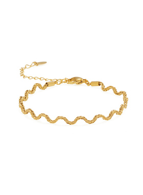 个性简约波浪纹金属性感锁骨链