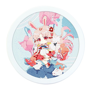 新款十二生肖钻石画带框儿童卡通手工DIY水晶粘钻女孩砖石贴画