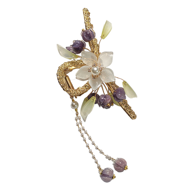 铃兰花流苏抓夹古风铂思亚鲨鱼夹